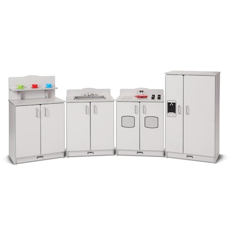 Jonti-Craft Rainbow Accents Culinary Creations Kitchen 4 Piece Set, Gray 2411JCWW000